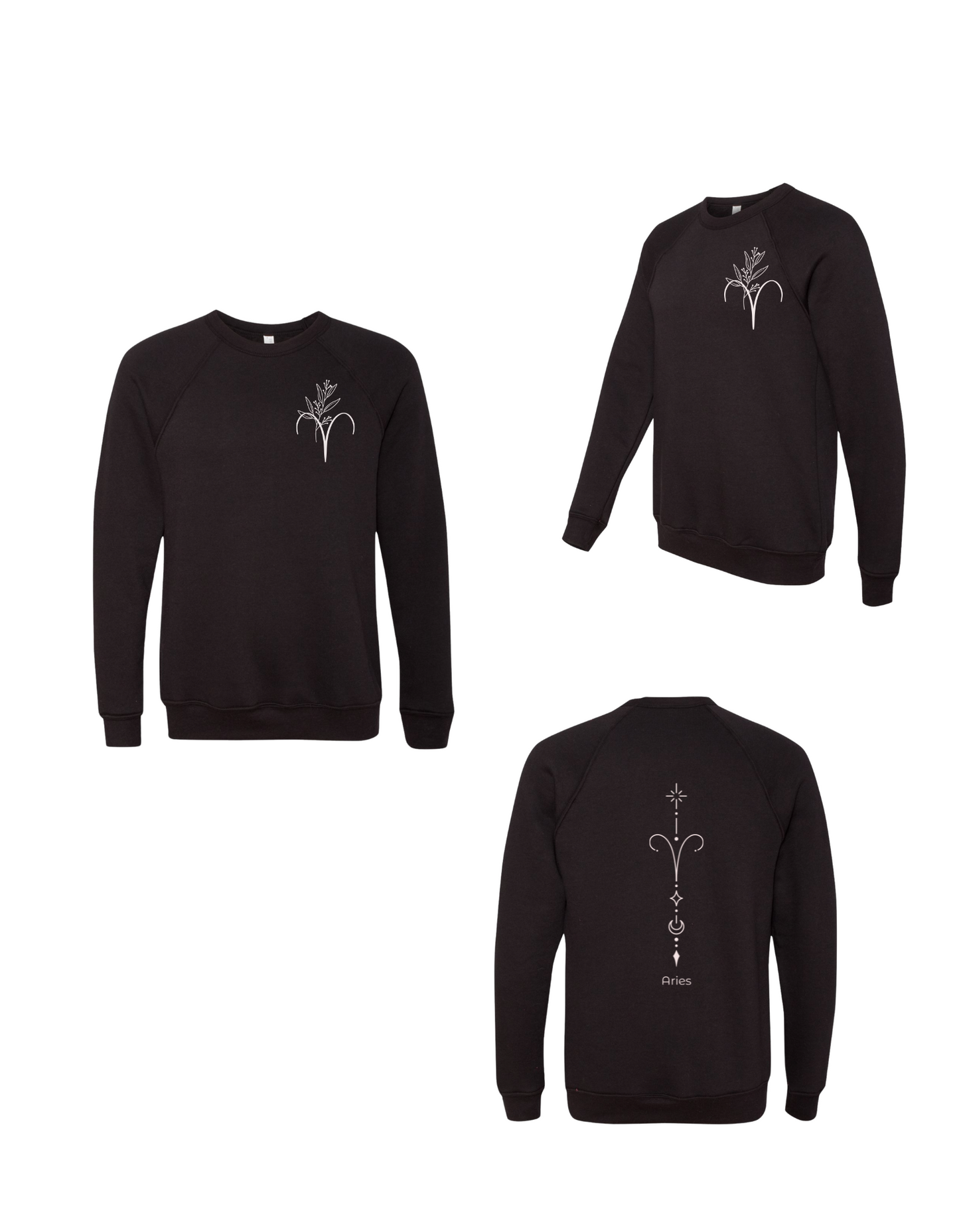 Zodiac Sign Sweater -Noir Crew Neck