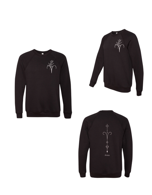 Zodiac Sign Sweater -Noir Crew Neck