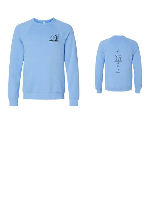 Zodiac Sign Sweater - Carolina Blue Crew Neck