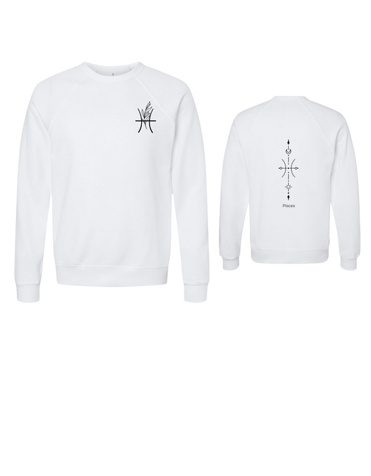 Zodiac Sign Sweater - Snow Crew Neck