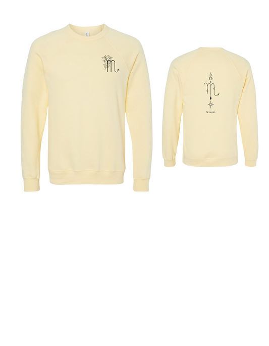 Zodiac Sign Sweater - French Vanilla Crew Neck